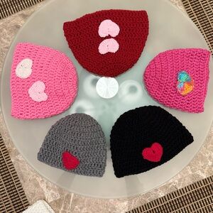 Valentine’s crochet beanies